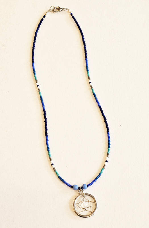 Mixed Blue Bead Necklace image 1
