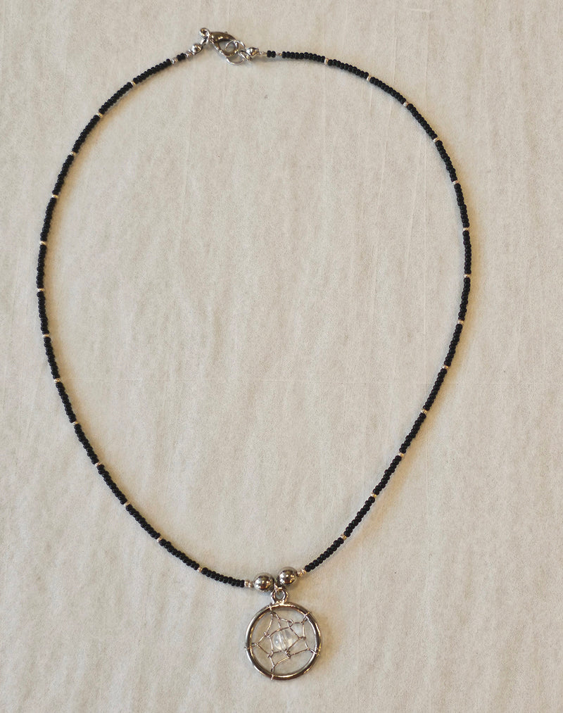 Black Dreamcatcher Necklace image 1