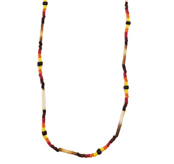 Multi-Coloured Quill Necklace - Orange Multi Single Strand image