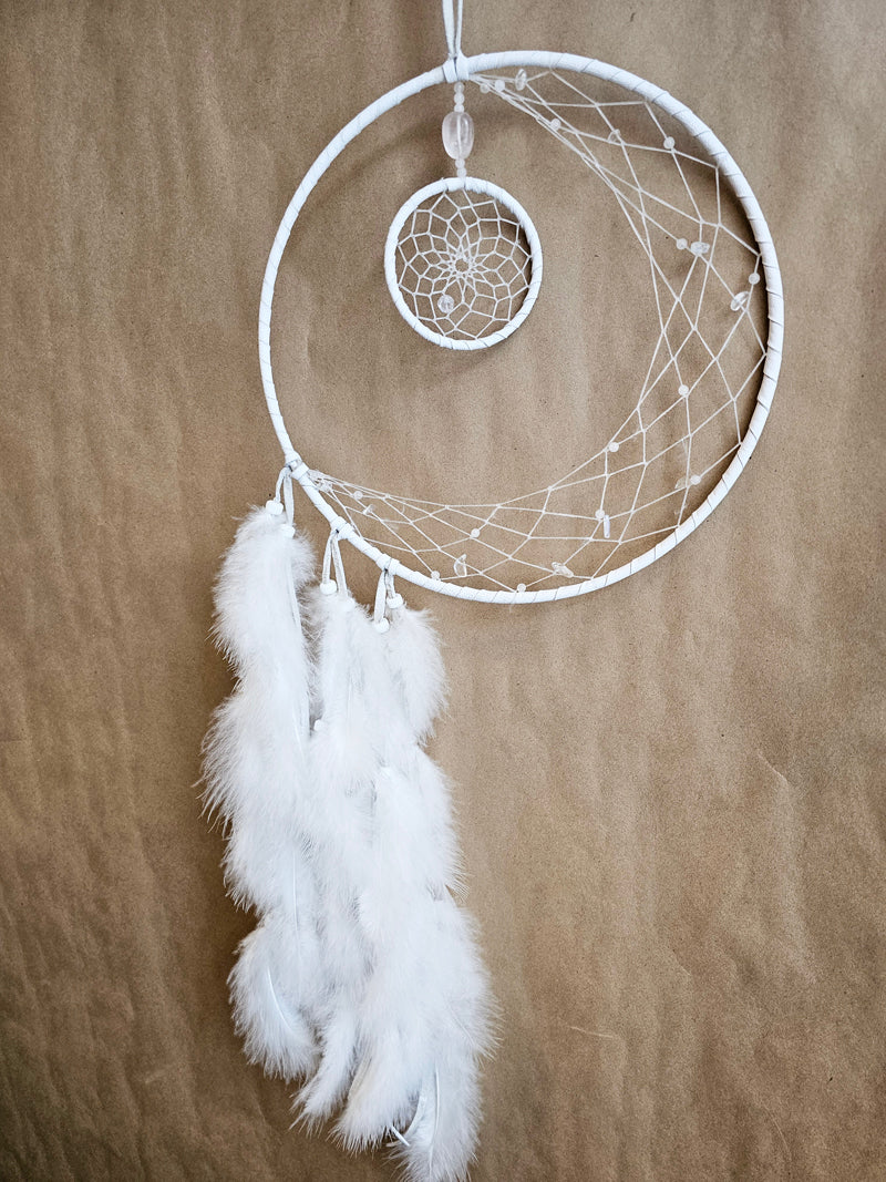 White Dream Catcher - 10" White Jade image
