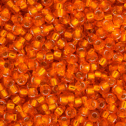 Czech Seed Beads - Transparent Silver Lined Orange image
