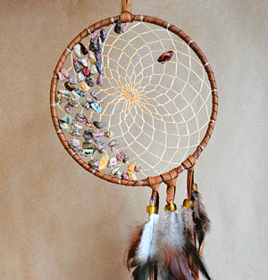 Fancy Stone Dream Catchers - 5" Natural Agate image