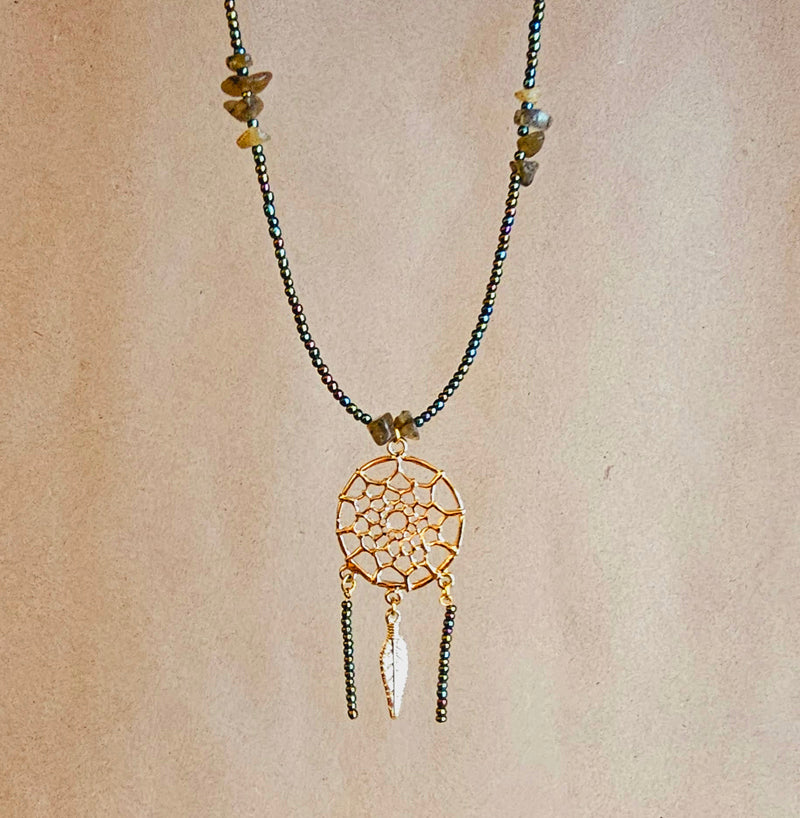 Gold Dreamcatcher Pendant image 1