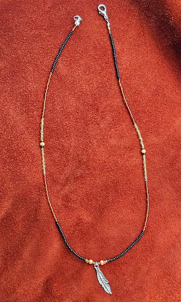 Gold and Black Necklace image 2
