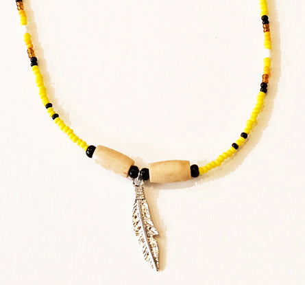 Yellow Beaded Necklace image 0