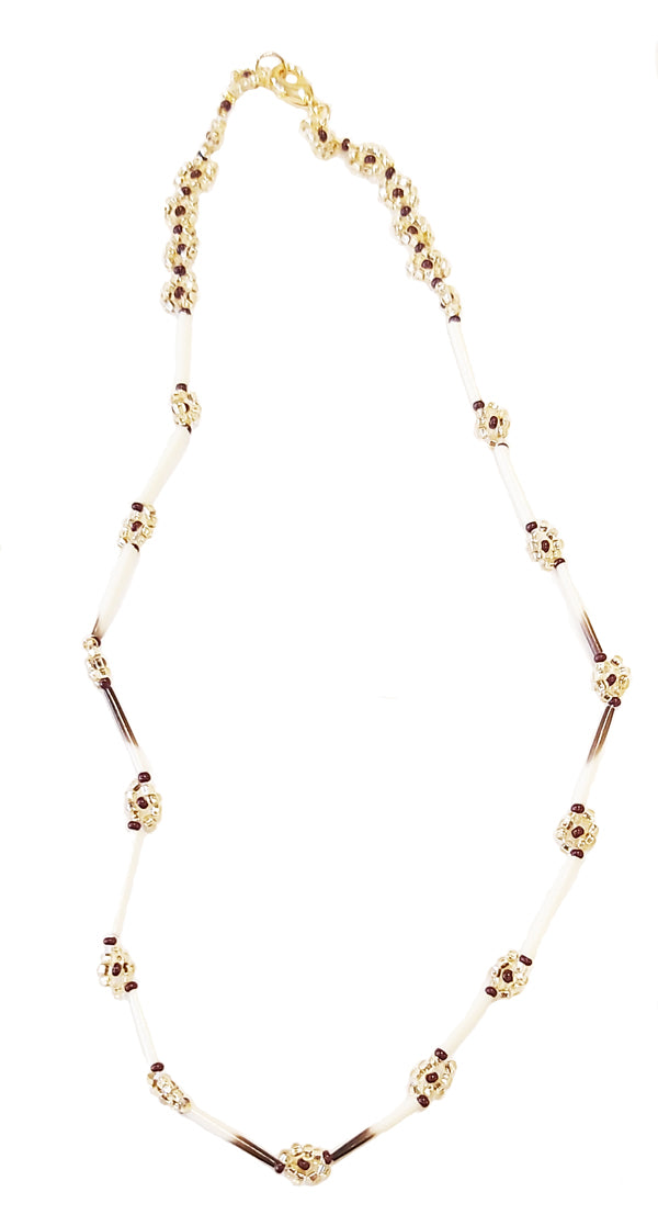 Gold and Black Quill Necklace image 1