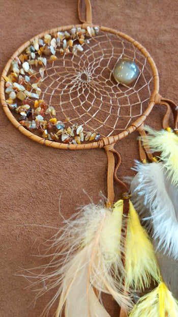 Fancy Stone Dream Catchers - 6" Natural Agate image