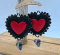 Red Skull Crystals Beaded Earrings