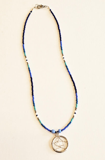 Mixed Blue Bead Necklace image 1
