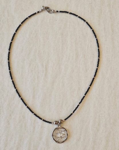 Black Dreamcatcher Necklace image 1