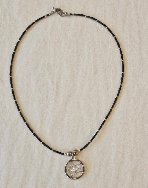Black Dreamcatcher Necklace image 1