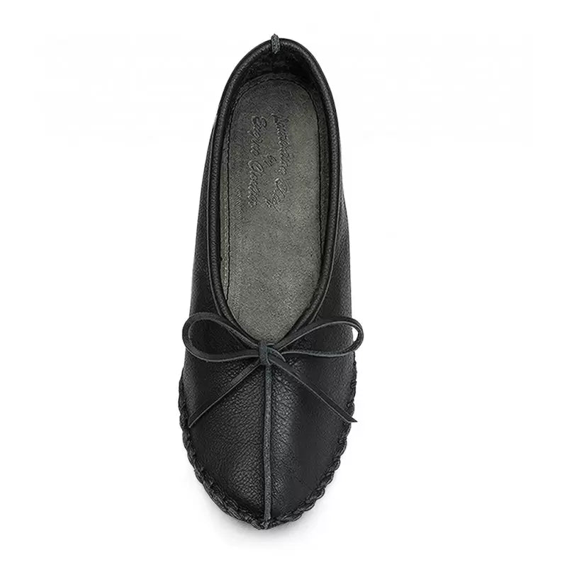 Ballerina Slippers - 10, Black - Cowhide Leather image