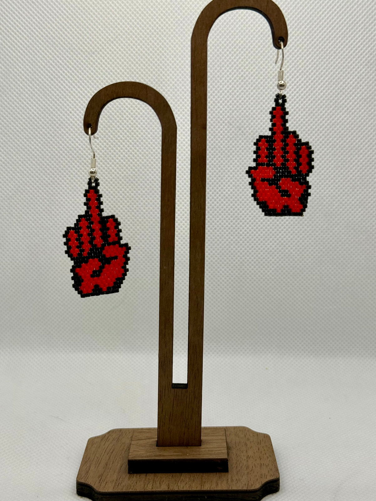 🖕 Indigenous Beaded Middle Finger Earrings