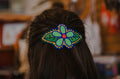 Vibrant Green Floral Barrette