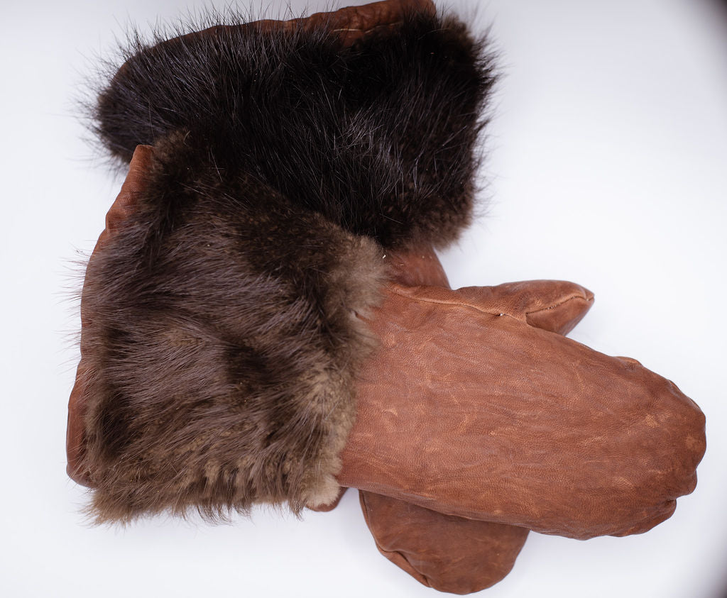 Handmade Leather Mittens - 1 image