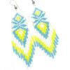 Green and Yellow Beaded Earrings