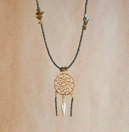 Gold Dreamcatcher Pendant image 1