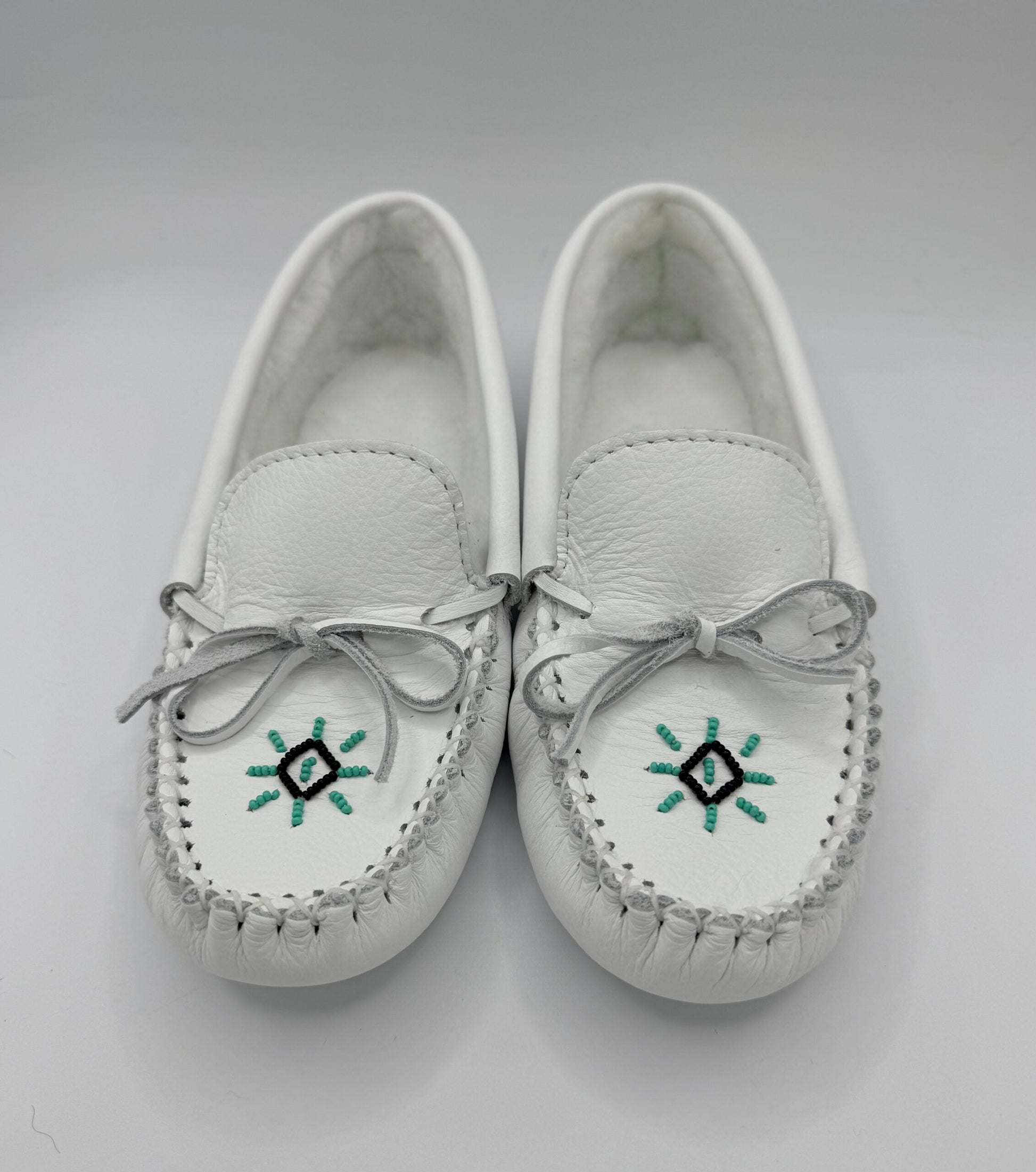 Ladies White Beaded Moccasins image 2