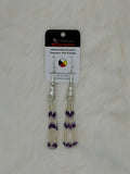 Bone and Purple Loop Beaded Earrings