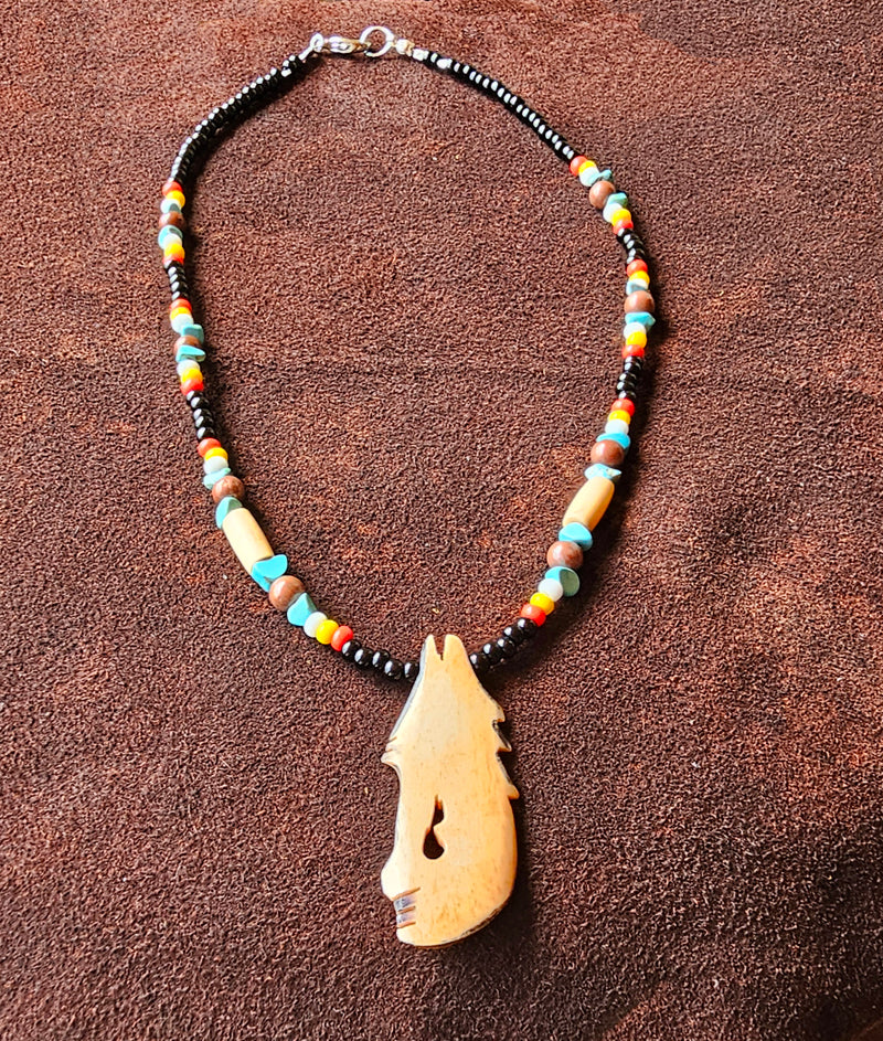 Bone Wolf Pendant - LG-NLB-53 image