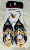 Black Loop Beaded Earrings