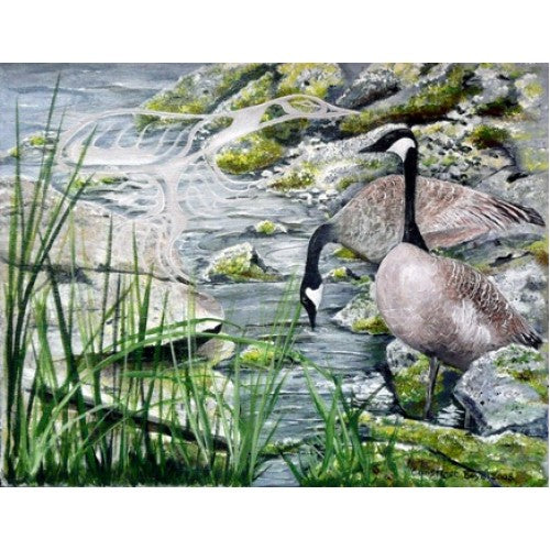 Constance Boyd Matted or Framed Prints - canada geese image