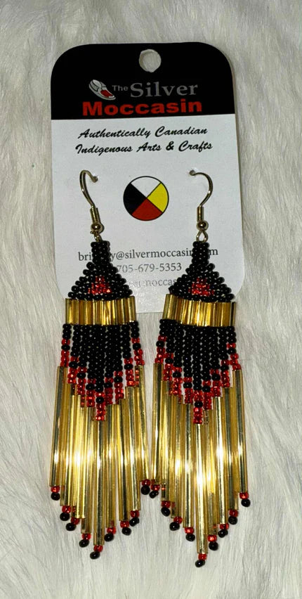 Glittering in Gold Beaded Earrings