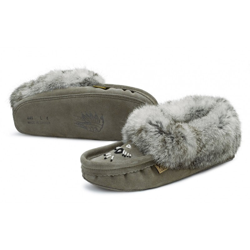 Ladies Moccasins With Fur Trim image 4
