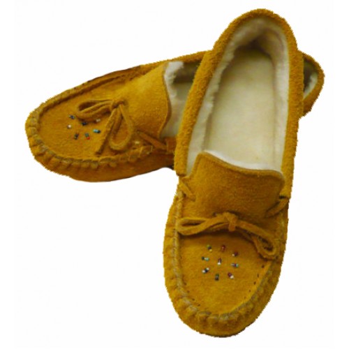 Ladies Suede Moosehide Moccasins - 10 image