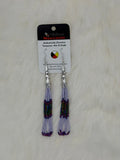 Two Tone Purple Loop Beaded Earrings