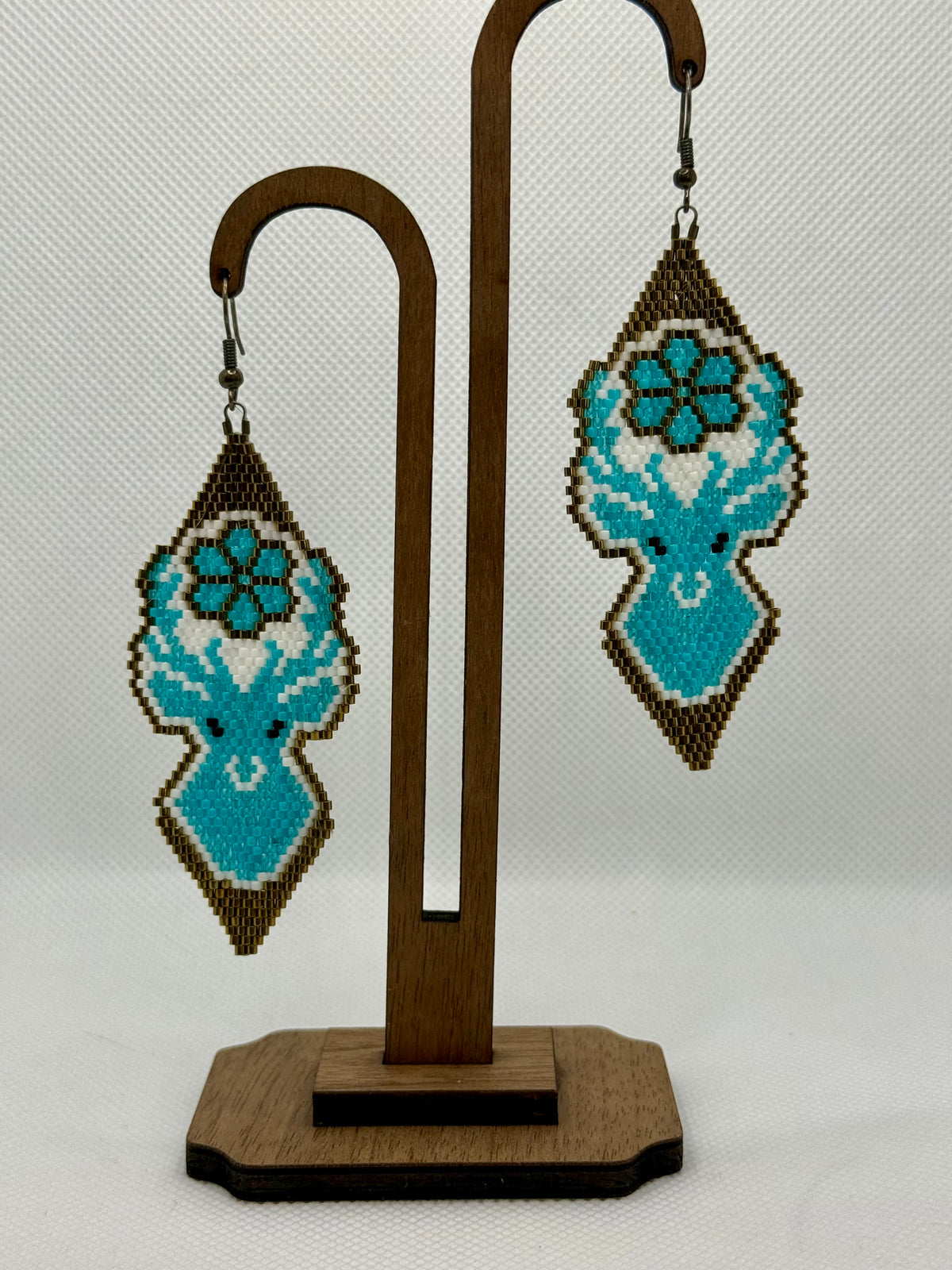 Handmade Indigenous Beaded Deer Earrings
