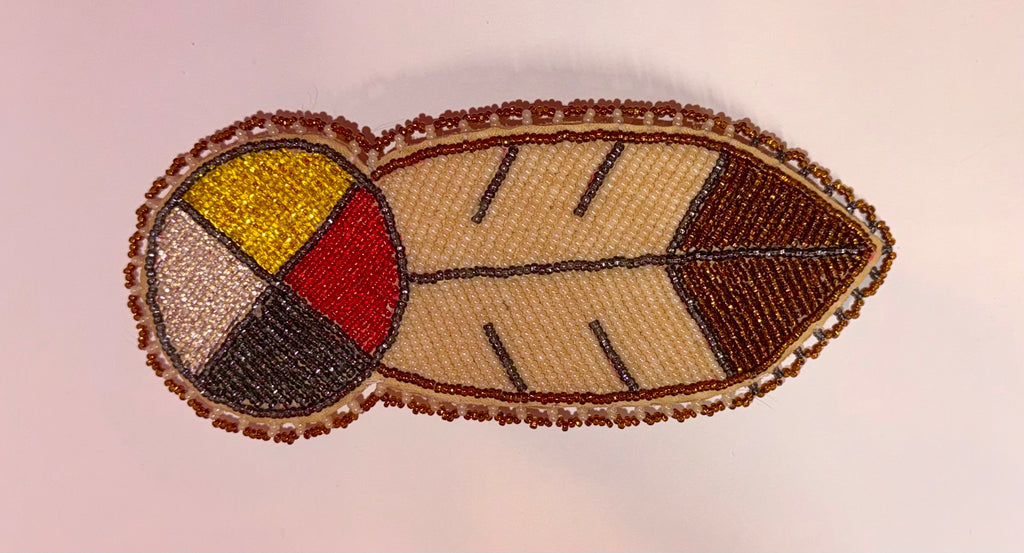 Feather Beaded Barrette