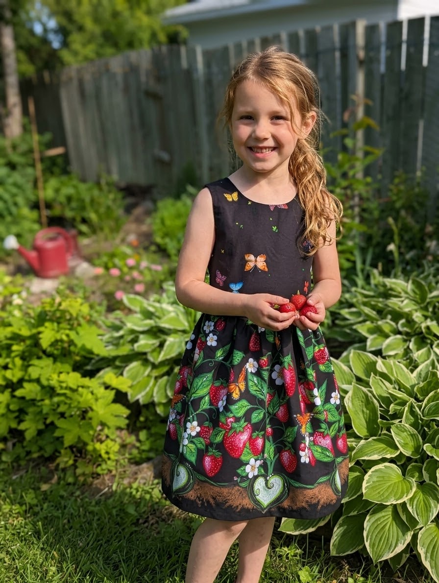 Strawberry & Butterfly Children’s Ribbon Dress