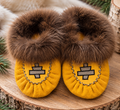 Handmade Men’s Beaver Fur Moccasins – Size 9