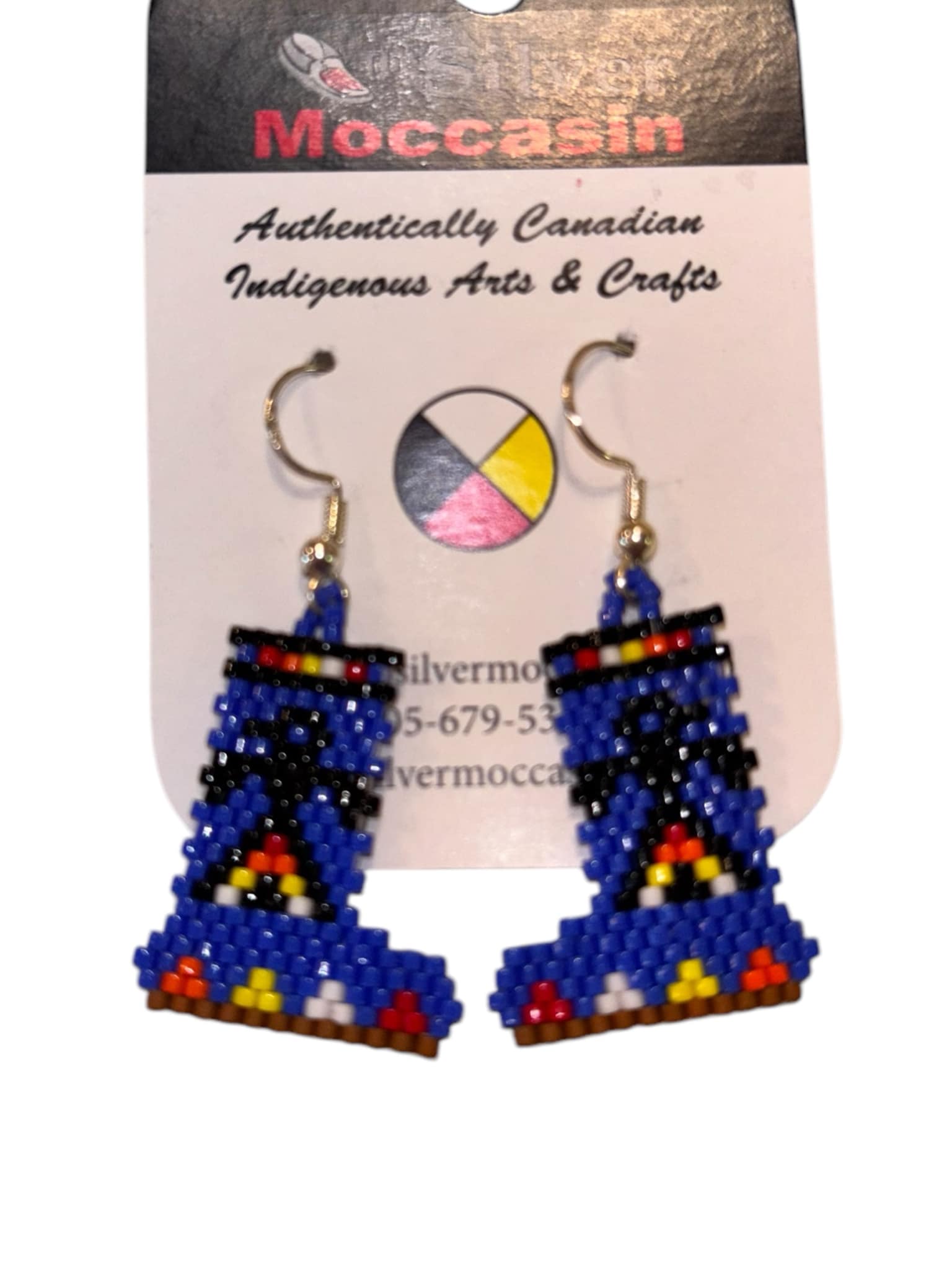 Blue Mukluk Beaded Earrings