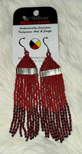 Poppy Red Beaded Earrings