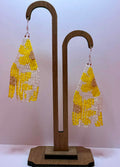 Pushing Daisies in Yellow Beaded Earrings