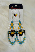 Blue Thunderbird Beaded Earrings