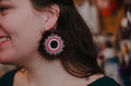Midnight Mirror Beaded Earrings