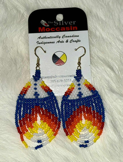 Blue Sunset Beaded Earrings