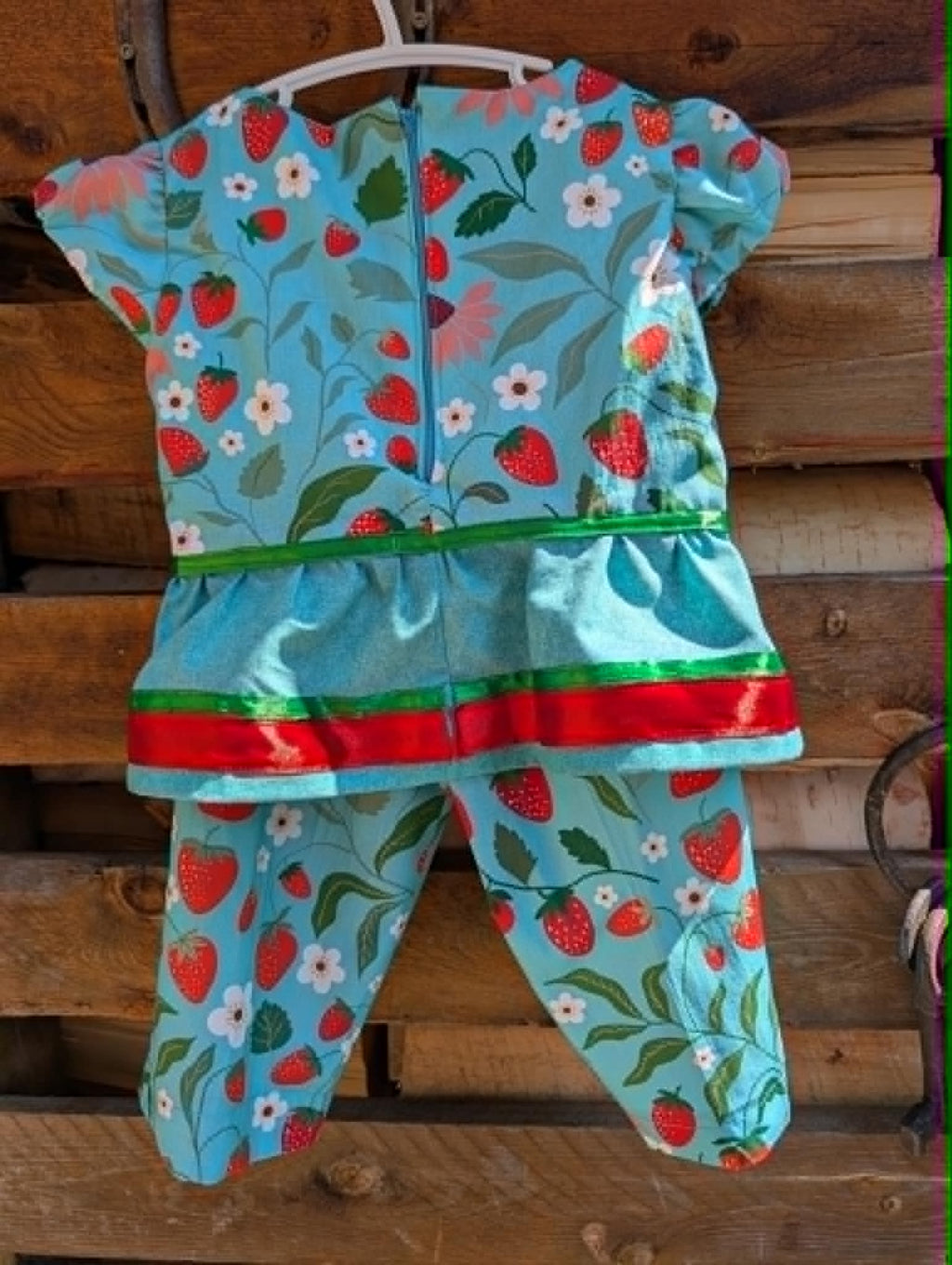 Strawberry Ribbon Peplum Set – Size 4