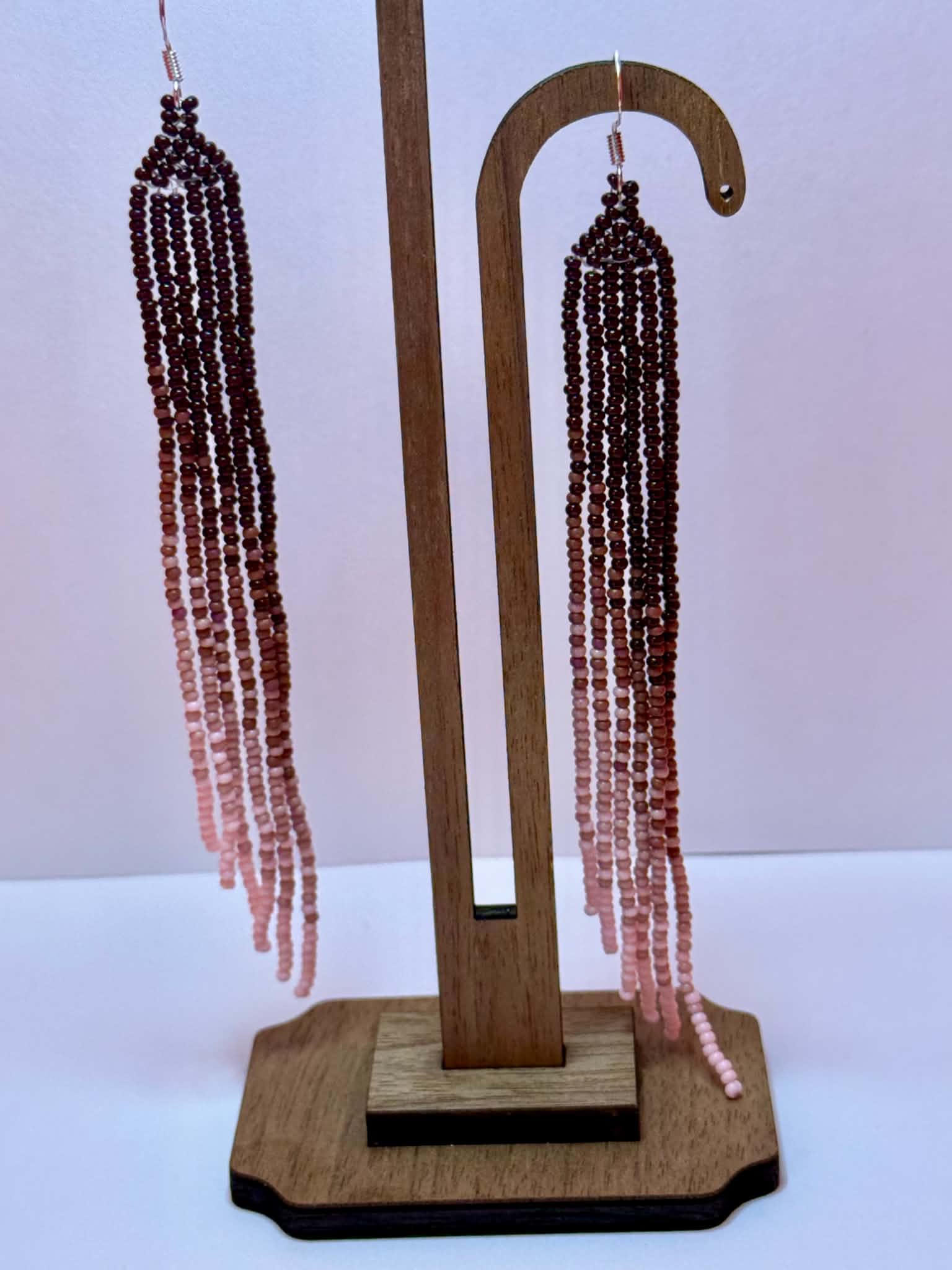 Brown Ombre Beaded Earrings