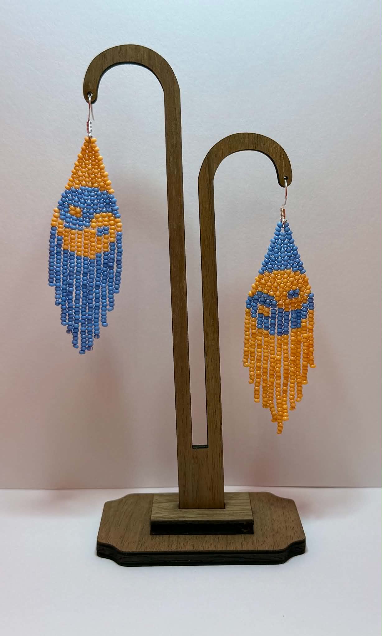 Sunfire Ying Yang Fringe Beaded Earrings