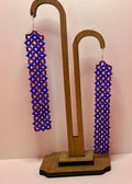 Blue Lace Beaded Earrings