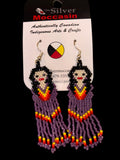 Girl in purple dress Beaded Earrings