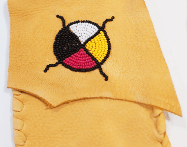 Beaded Leather Bag - Medicine Wheel image