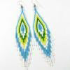 Green Diamond Beaded Earrings