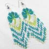 Green Clover Beaded Earrings