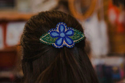 Blue Floral Barrette
