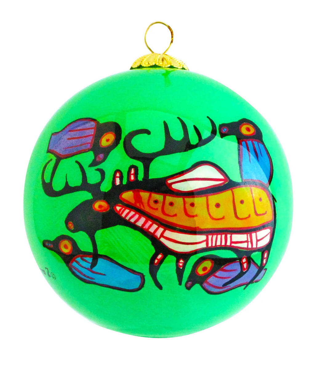 Hand Painted Glass Ornament - Moose image
